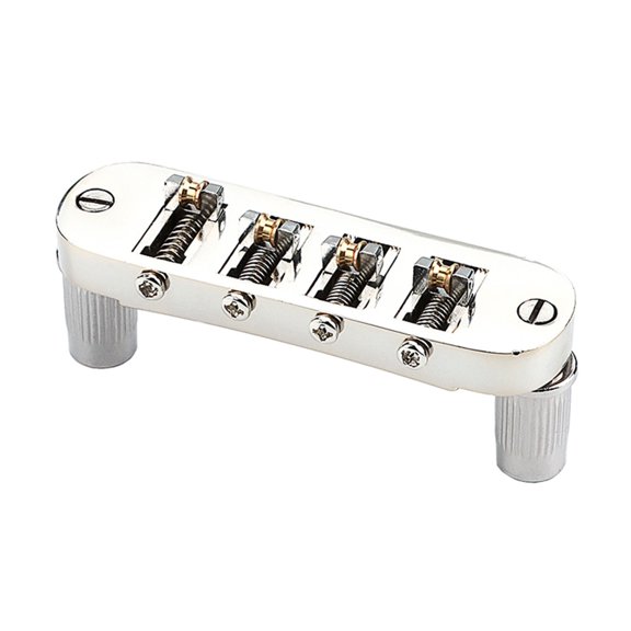 Roller Saddle Bridge, Bass Guitar Bridge Replacement, 4 String Guitar Bridge for Bass Guitars, Lightweight Metal Construction, Improved Tuning Stability, Precise Intonation