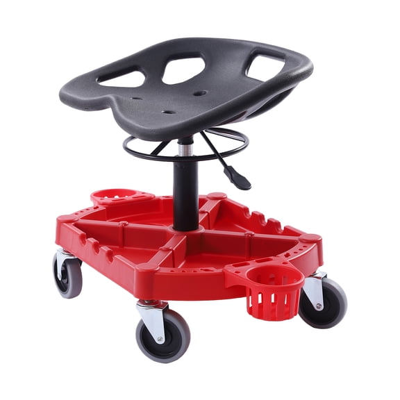 Roller Seat with Tool Tray, Adjustable Height (50-63.5cm), 4 Wheels, 150kg Load Capacity, Ergonomic Design for Comfort, Smooth Lift for Car Repair and Work Tasks