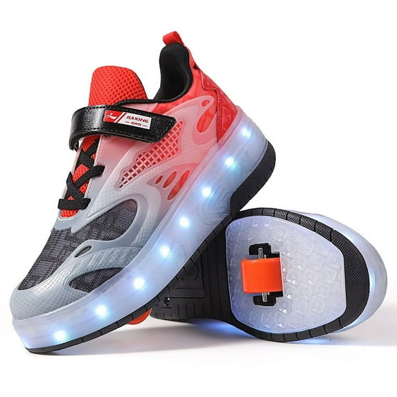 Roller Shoes with Wheels for Boys Girls Kids Skates Sneakers LED Light Up Rechargeable Sport Sneaker for Boys Girls Children