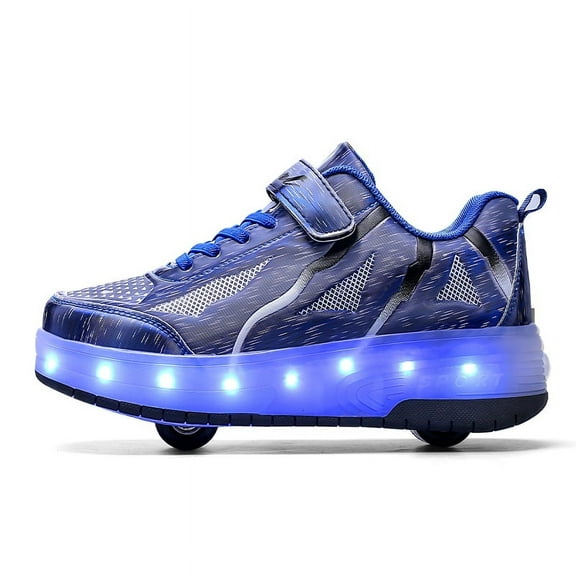Roller Shoes with Wheels for Boys Girls Kids Skates Sneakers LED Light Up Rechargeable Sport Sneaker for Boys