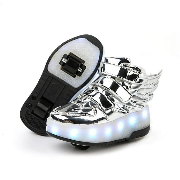 Roller Shoes with Wheels for Boys Girls Kids Skates Sneakers LED Light Up Rechargeable Sport Sneaker for Boys