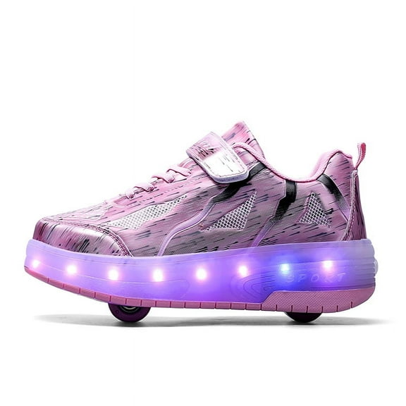 Roller Shoes with Wheels for Boys Girls Kids Skates Sneakers LED Light Up Rechargeable Sport Sneaker for Boys