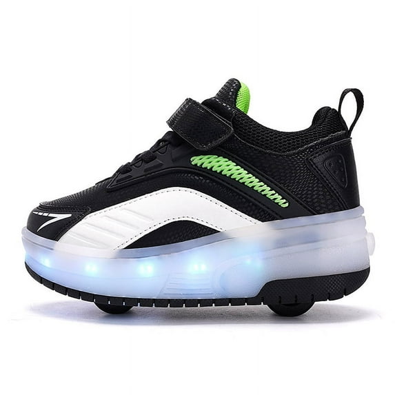 Roller Shoes with Wheels for Boys Girls Kids Skates Sneakers LED Light Up Rechargeable Sport Sneaker for Boys