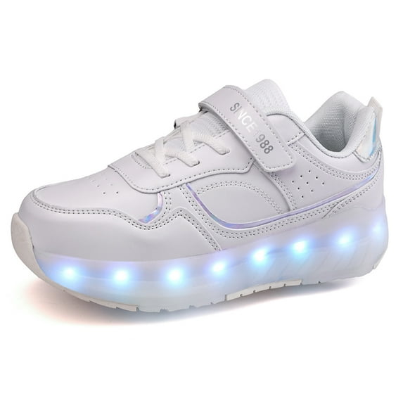 Roller Shoes with Wheels for Boys Girls Kids Skates Sneakers LED Light Up Rechargeable Sport Sneaker for Boys