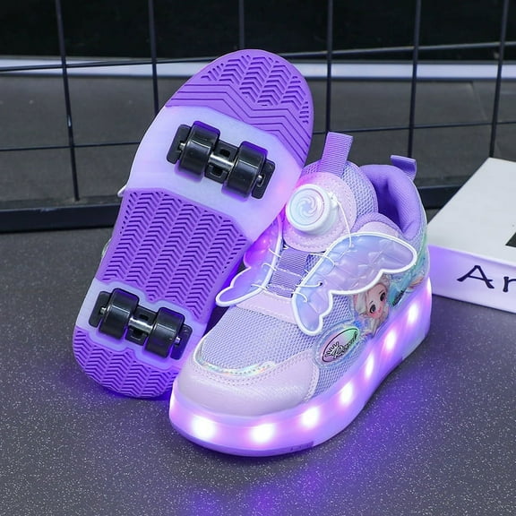 Roller Shoes with Wheels for Boys Girls Kids Skates Sneakers LED Light Up Rechargeable Sport Sneaker for Girls