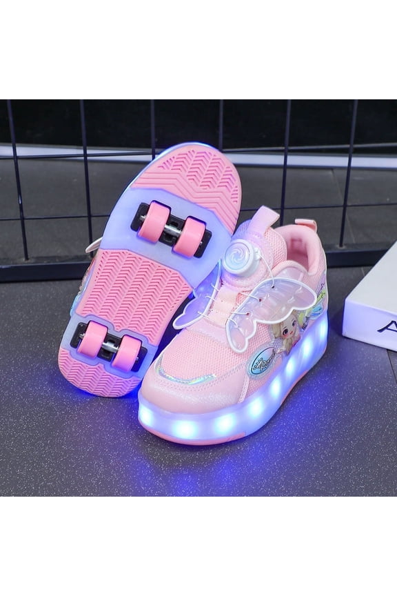 Roller Shoes with Wheels for Boys Girls Kids Skates Sneakers LED Light Up Rechargeable Sport Sneaker for Girls