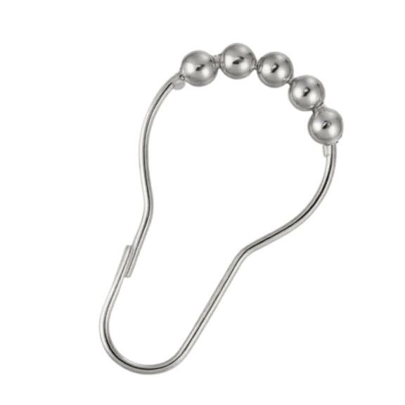 Roller Shower Hooks, Rust-Resistant Metal Shower Curtain Rings for Bathroom Decorative Gliding - Smooth Glide Shower Curtain Hooks for Family Bathroom Rods, 1-Pack