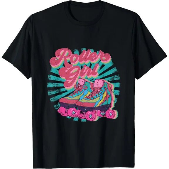 Roller Skate 70s Retro Skating Graphic Unisex T-Shirt, up to Size 5XL