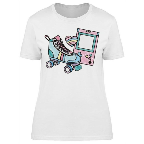 Roller Skate Electronic Game Art T-Shirt Women -Image by Shutterstock, Female x-Large