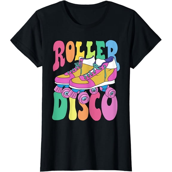 Roller Skate Shirt Retro 70s Derby Skater Girl Roller Disco T-Shirt
