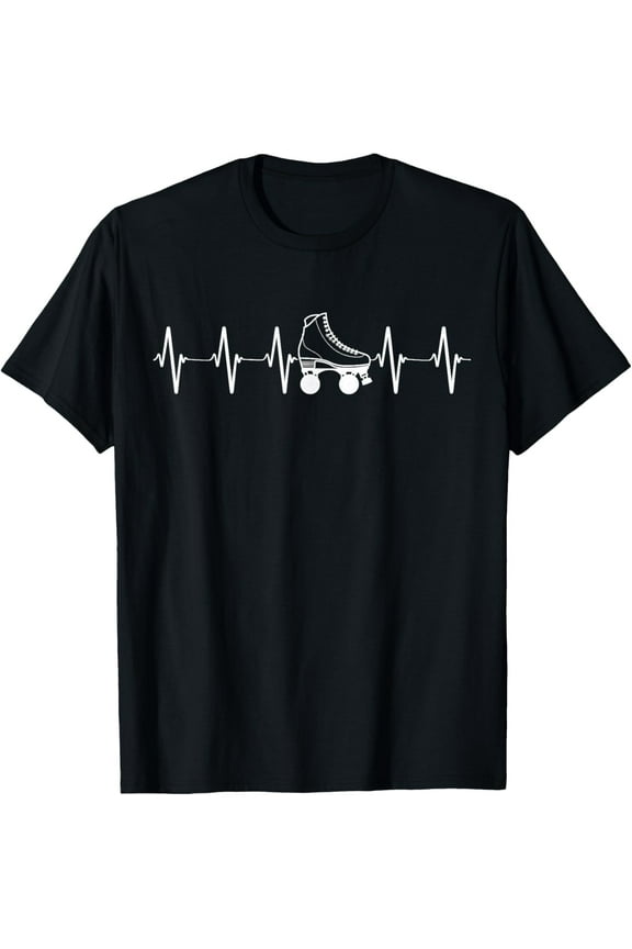 Roller Skate Shirt Vintage Roller Skates Heartbeat T-Shirt T-ShirtBrand clothing, men and women can wear, black, white, gifts.
