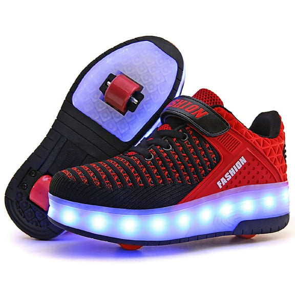 Roller Skate Shoes LED Light Up Sneaker with Wheels Roller Shoes USB Rechargeable Shoes Kids Gifts