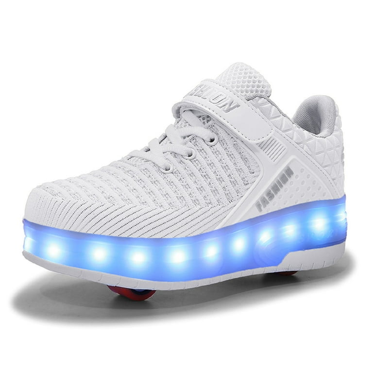 Roller Skate Shoes LED Light Up Sneaker with Wheels Roller Shoes USB Rechargeable Shoes Kids Gifts Walmart