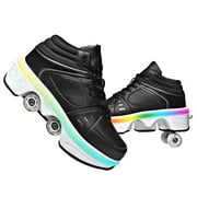 Roller Skate Shoes for Woman, Double-Row Deform Wheel Automatic Walking Shoes, Retractable Roller Skate, Shoes with Wheels, Skating Shoes for Outdoor Fun & Fitness
