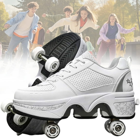 Roller Skate Shoes for Boys, Rollerskates and Sneakers 2-in-1 for Indoor Outdoor,Shoe with Retractable Wheels - Birthday Christmas