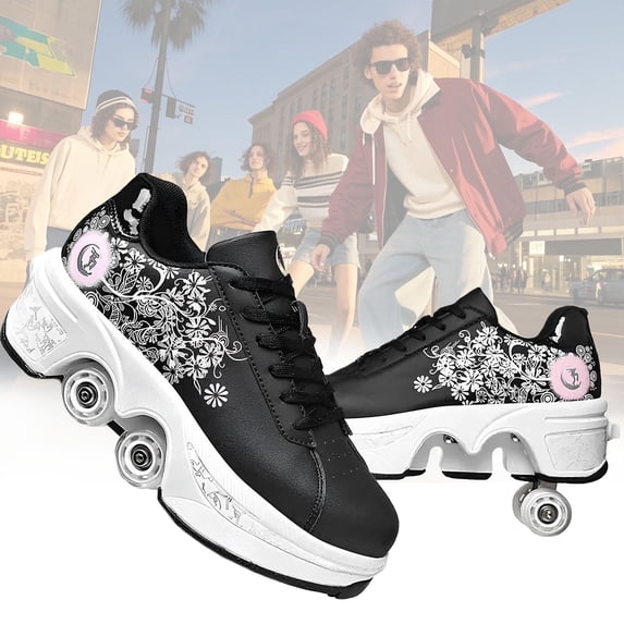 Roller Skate Shoes for Boys, Rollerskates and Sneakers 2-in-1 for Indoor Outdoor,Shoe with Retractable Wheels - Birthday Christmas