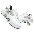 thumbnail image 1 of Roller Skate Shoes for Women,Double Row Deform Wheel Roller Skates,Sneakers with Wheels for Girls Boys, 1 of 9