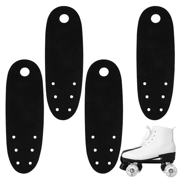 Roller Skate Toe Guards Durable Suede Flat Toe Guard Protectors Universal Skate Toes Protective Cover with 6 Small Holes for Roller Skates Replacement Accessories DIY Black