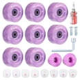 thumbnail image 1 of Roller Skate Wheels Set 58x32mm Skate Wheels with Bearings, Skate Brakes, Purple, White, 1 of 6