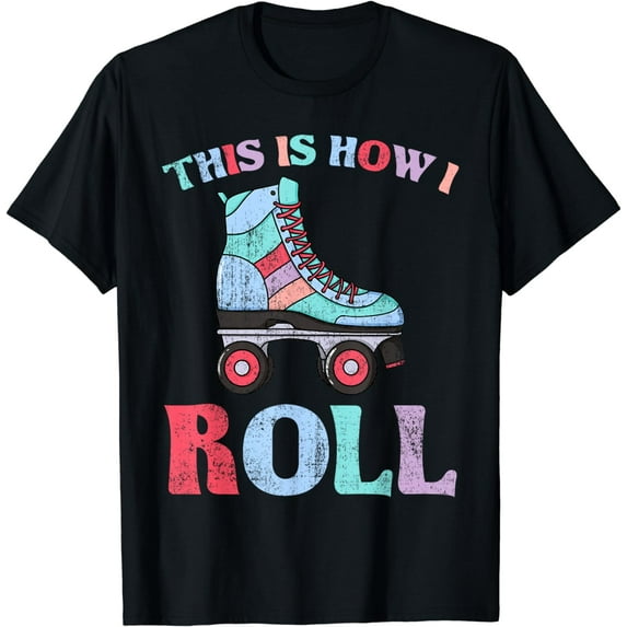 Roller Skates Funny Vintage Seventies Disco Derby Party T-Shirt