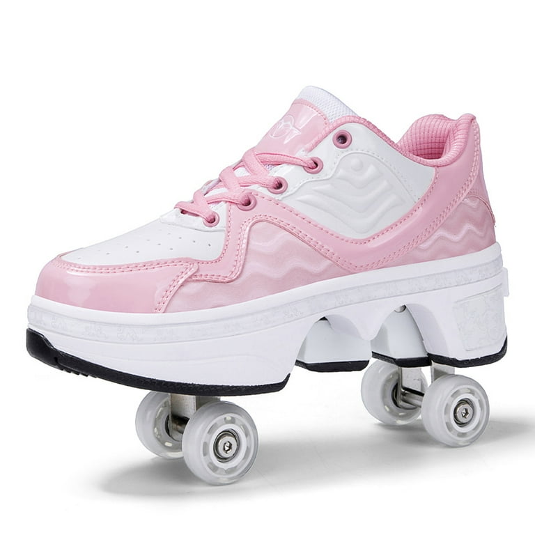 Roller Skates for Women Men, Shoes with Wheels for Girls, Kick