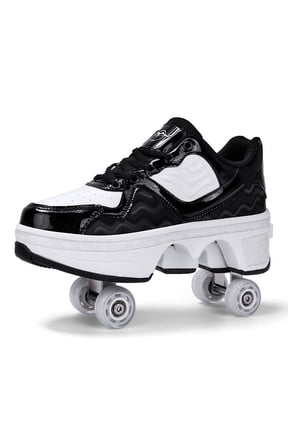 Roller Skates for Women Men, Shoes with Wheels for Girls, Kick Rollers Shoes Retractable for Boys, Adult Parkour Quad Roller Shoes, Inline Skates Children's Outdoor Skates
