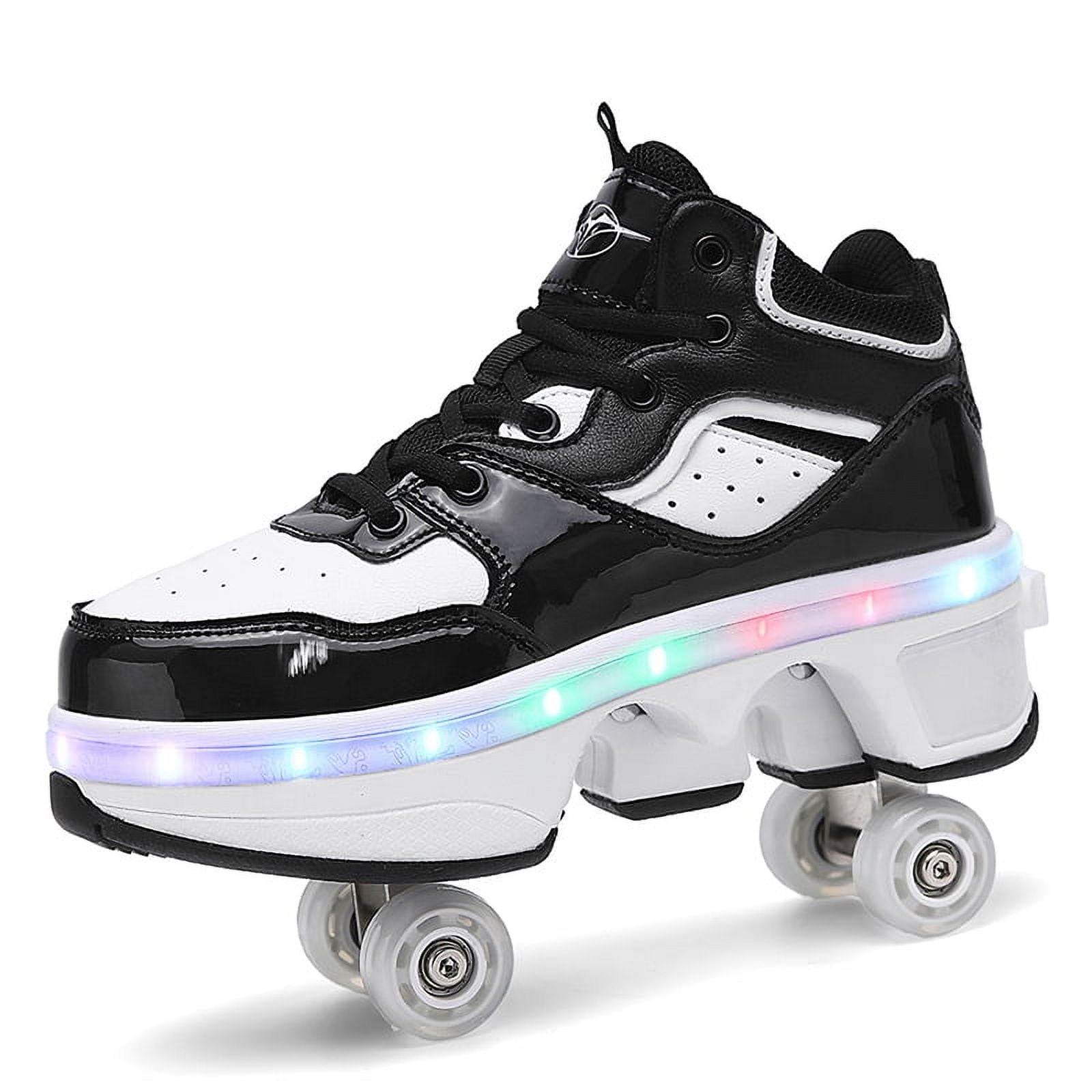 Roller Skates for Women Men, Shoes with Wheels for Girls, Kick Rollers  Shoes Retractable for Boys, Adult Parkour Quad Roller Shoes, Inline Skates  ..., image size:1600x1600