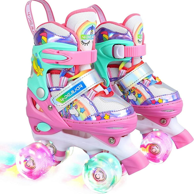 Roller Skates for Kids Girls Rainbow Unicorn Toddler Roller Skates