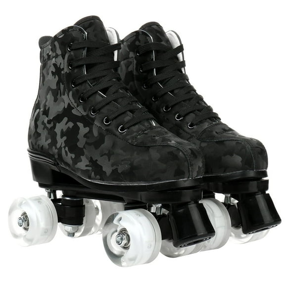 Roller Skates for Women Men, with Light up Wheels, Black