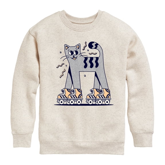 Roller Skating Cat - Kids Crew Fleece