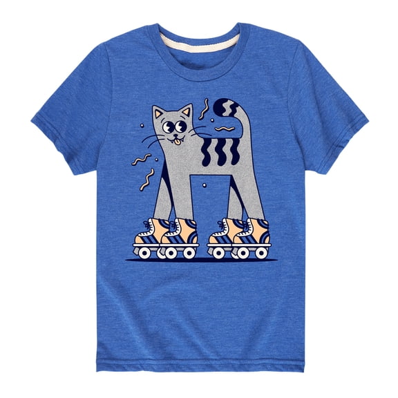 Roller Skating Cat   - Youth Short Sleeve Tee