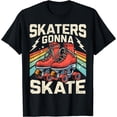 thumbnail image 1 of Roller Skating Funny Skaters Gonna Skate Retro 70s 80s Girls T-Shirt Black 3X-Large, 1 of 4