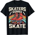 thumbnail image 1 of Roller Skating Funny Skaters Gonna Skate Retro 70s 80s Girls T-Shirt Black X-Large, 1 of 4