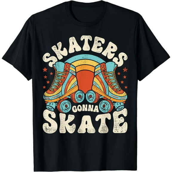 Roller Skating Funny Skaters Gonna Skate Retro 70s 80s Girls T-Shirt