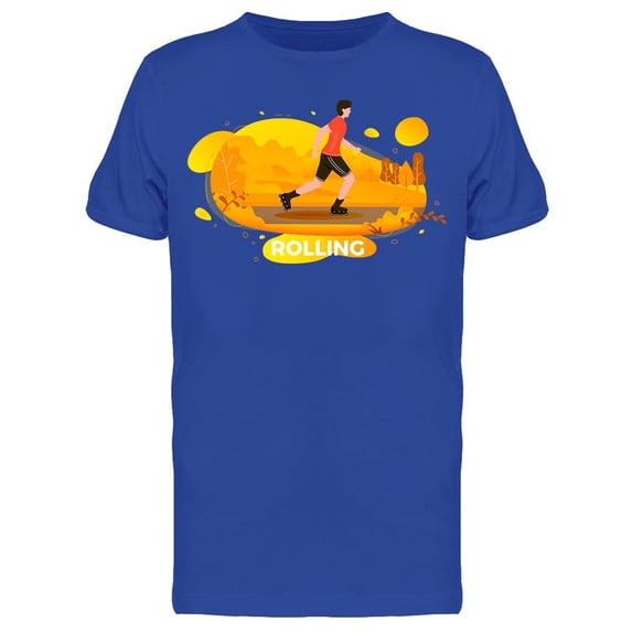 Roller Skating Man In Park T-Shirt Men -Image by Shutterstock, Male XX-Large