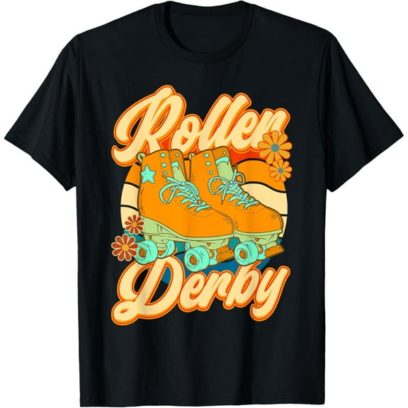 Roller Skating Roller Derby Skate Girl 70s Retro T-Shirt men and women can wear, black, white, gifts