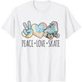 thumbnail image 1 of Roller Skating for Teen Girls | Peace Love Skate T-Shirt, 1 of 5