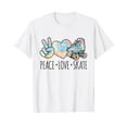 thumbnail image 1 of Roller Skating for Teen Girls | Peace Love Skate T-Shirt, 1 of 5