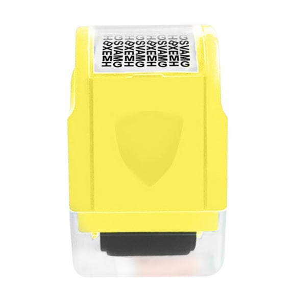 Roller Stamping, Tyeign Roller Stamp Identity Privacy Id Confidential Guard Data Preservation Roller Confidentiality Seal 3Ml Prize Box Toys for teens Classroom Treasure Box Toys for Classroom Yellow