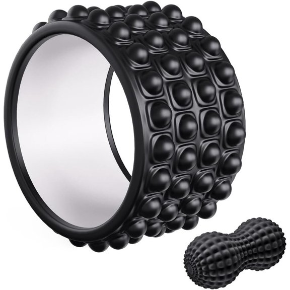 Roller Wheel, Stretcher, Cracker,Yoga Wheel, Roller for and Posture Correction with Massage Ball