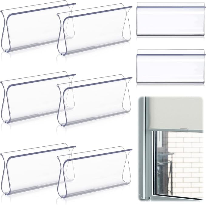 8 Pieces Window Shade For Roller Pull Down Roller Shades Handle Blinds For Windows Grips Plastic Hem Grip Hardware For Home Rv Rolling Curtain Accessories (Clear
