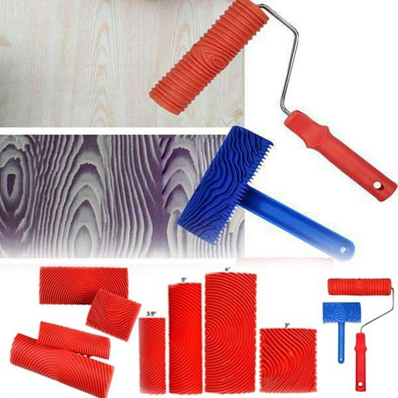 Roller Wood Grain Paint Roller Set Rubber Texture Tools for DIY Wall Decoration and Furniture,MS3 1Pcs JASKFLY