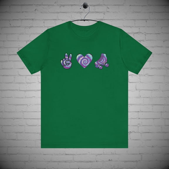 Roller skating shirt, Peace and Love tee, Retro Roller Skate Lovers Gift