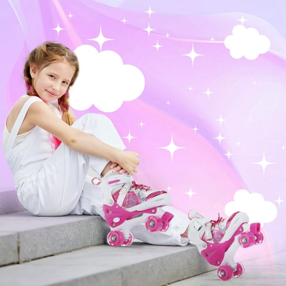 Roller skating shoes,- Kids Patines Para Roller Kids Purple - With ( - Size Adjustable Toddlers - Toddlers Patines Adjustable Size Roller Wheels Roller Purple Wheels -