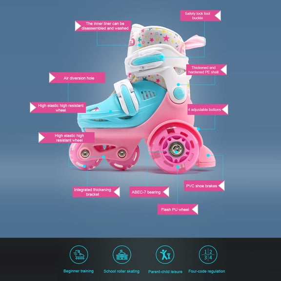 Roller skating shoes,With Pads Helmet Set Children With Kids Pads Helmet Roadblock Roller Set Rosered Twirltide Wotao Huiop Buzhi Rosered L