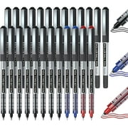 RollerBall Pens, Shuttle Art 25 Pack(21 black 2 blue 2 red) Fine Point Roller Ball Pens, 0.5mm Liquid Ink Pens for Writing Journaling Taking Notes