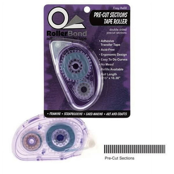 RollerBond Acid-Free Pre-Cut Glue Tape Dispenser Individual