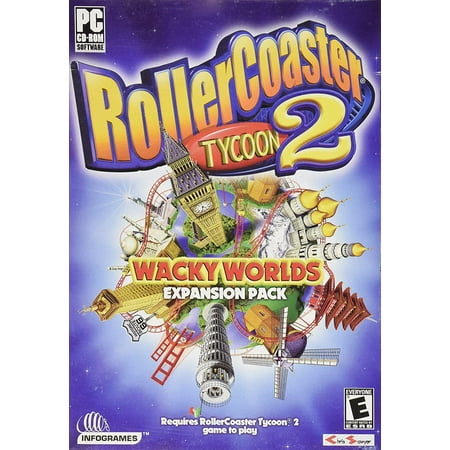 RollerCoaster Tycoon 2 WACKY WORLDS Expansion Pack PC CDRom - (Requires Roller Coaster 2)