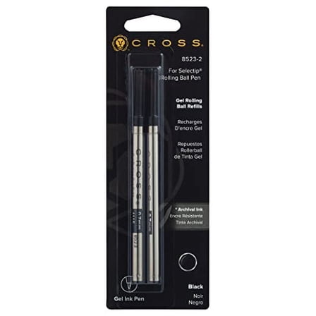Rollerball Gel Refill For Selectip Pens, Medium, 8523-2 – Black (Pack Of 2)
