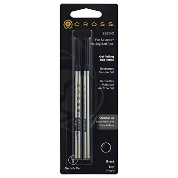 Rollerball Gel Refill For Selectip Pens, Medium, 8523-2 – Black (Pack Of 2)